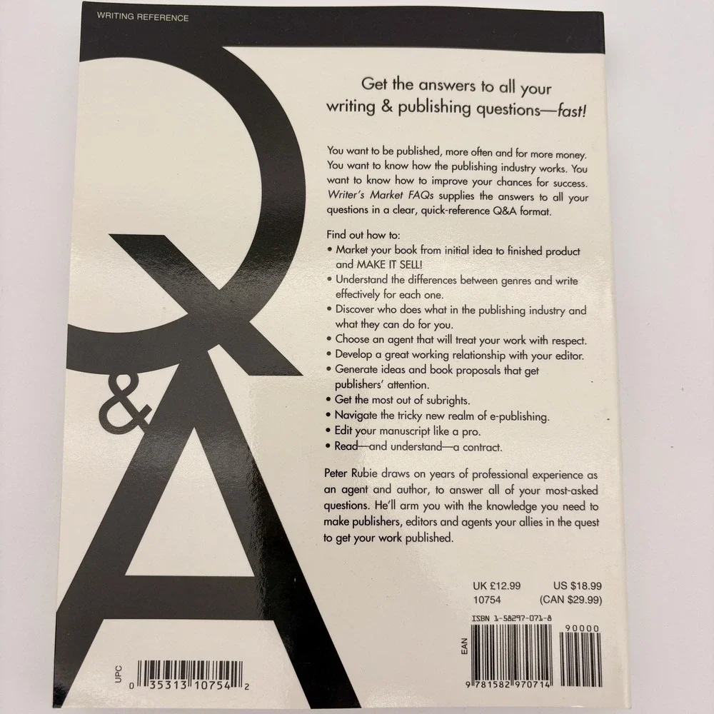 Writer's Market FAQs Peter Rubie Writer's Digest‎ Publishing Softcover Book